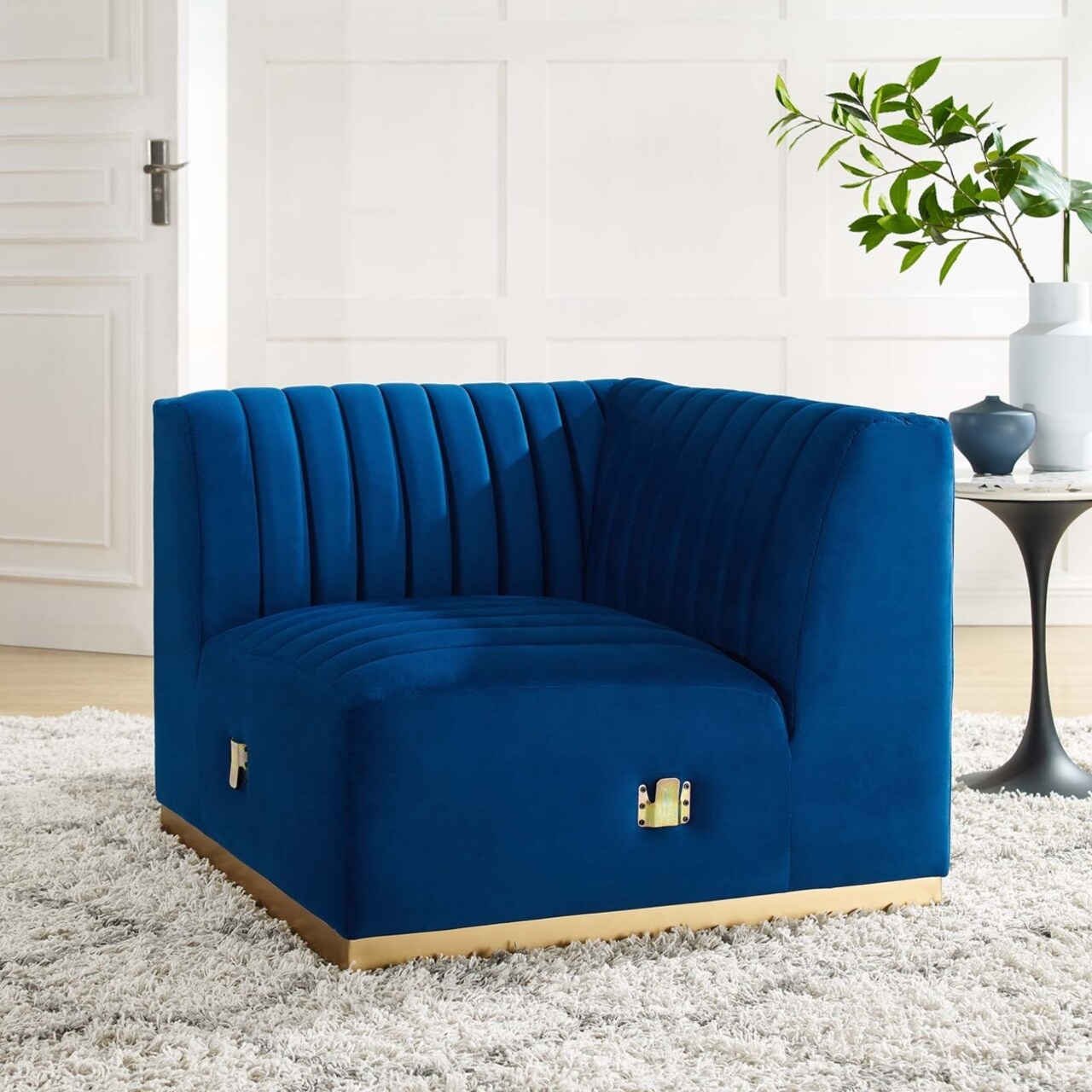Modway Conjure Channel Tufted Performance Velvet Left Corner Chair